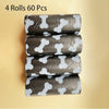 4 Rouleaux/60 Sachets d'ordures pour animaux de compagnie à motif os, sacs portables pour excréments de chat et de chien, sacs d'ordures pour chien d'extérieur, fournitures de nettoyage, outils de nettoyage anti-fuites